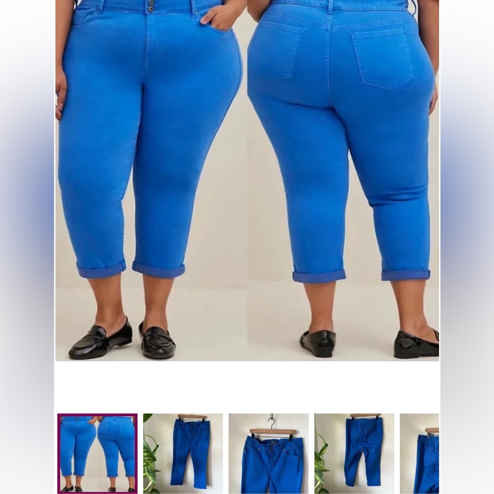 Torrid crop jegging- bright blue- nwot- size 18